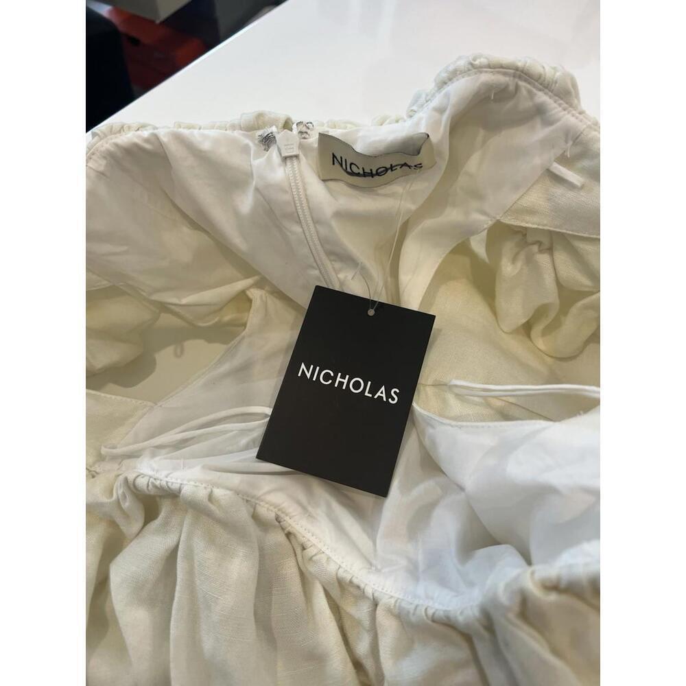 $495 Nicholas The Label Uma Ruffed Off The Shoulder Mini Floral Dress Size 2 - Picture 5 of 14